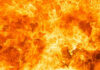 Bright orange and yellow flames burning intensely