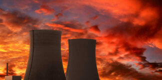 Nuclear power plant cooling towers