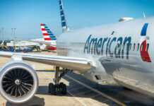 American Airlines plane on airport tarmac