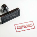 Rubber stamp and confirmed red imprint