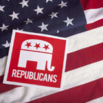 Republicans Seize Massive Opportunity Republican party logo on American flag background.