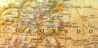 Map of Colorado showing geographical features and city names