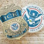 Lying Under Oath? ICE Faces Major Crisis ICE badge and Department of Homeland Security emblem on a textured background