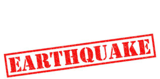 Red stamp with the word EARTHQUAKE