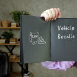 RECALL ALERT: Engines Have Debris DANGER! Book with Vehicle Recalls and law symbol