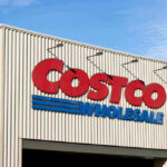 Costco Wholesale store front with logo visible.