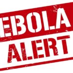 Ebola alert sign in bold red letters