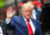 Donald Trump waving.