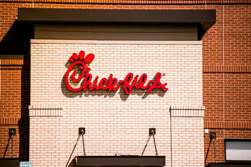 Madison,,Wi,-,13,September,2017:,Chick,Fil,A,Sign Chick-fil-A restaurant sign on a brick wall
