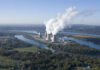 Aerial view of Three Mile Island