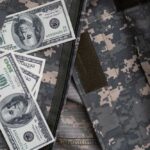 Cash placed inside a military uniform pocket