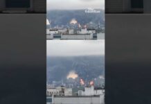 Russian oil refinery on fire after Ukrainian drone attack in Moscow