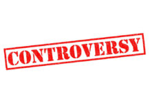 Controversy stamp in bold red letters